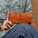 Handmade Caramel Crunch Charcoal Wallet Leather Elegant